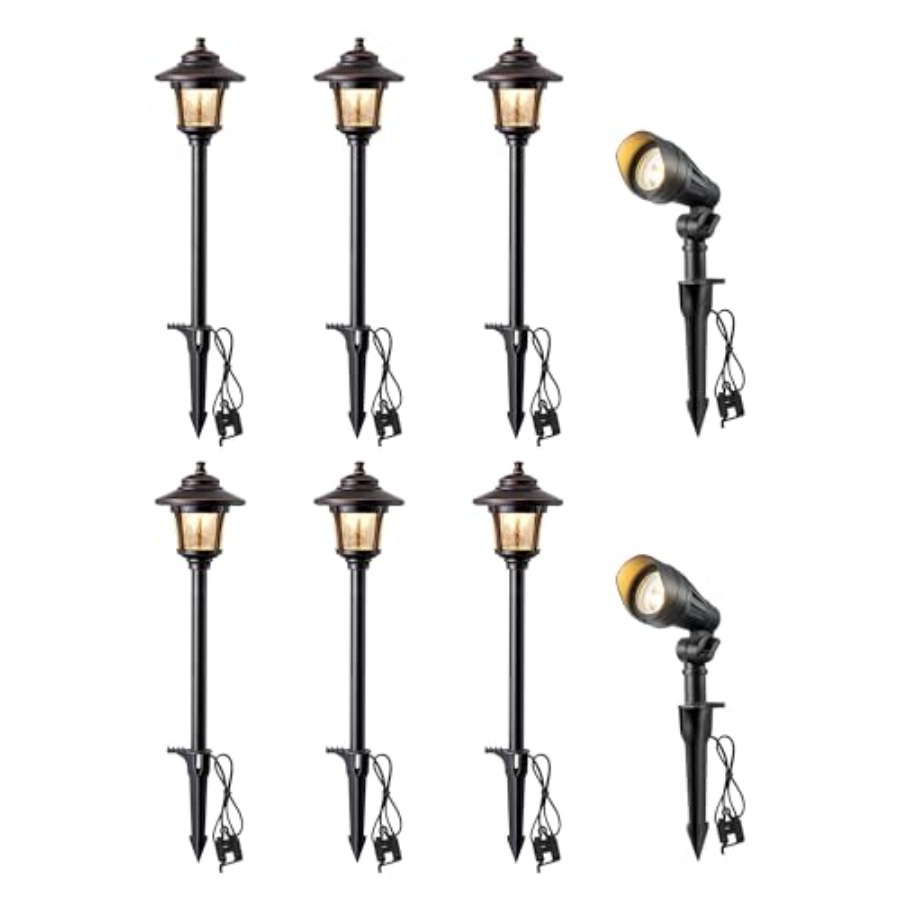 Outdoor Lighting Kits Low Voltage - 8 Pack Low Voltage Landscape Lights