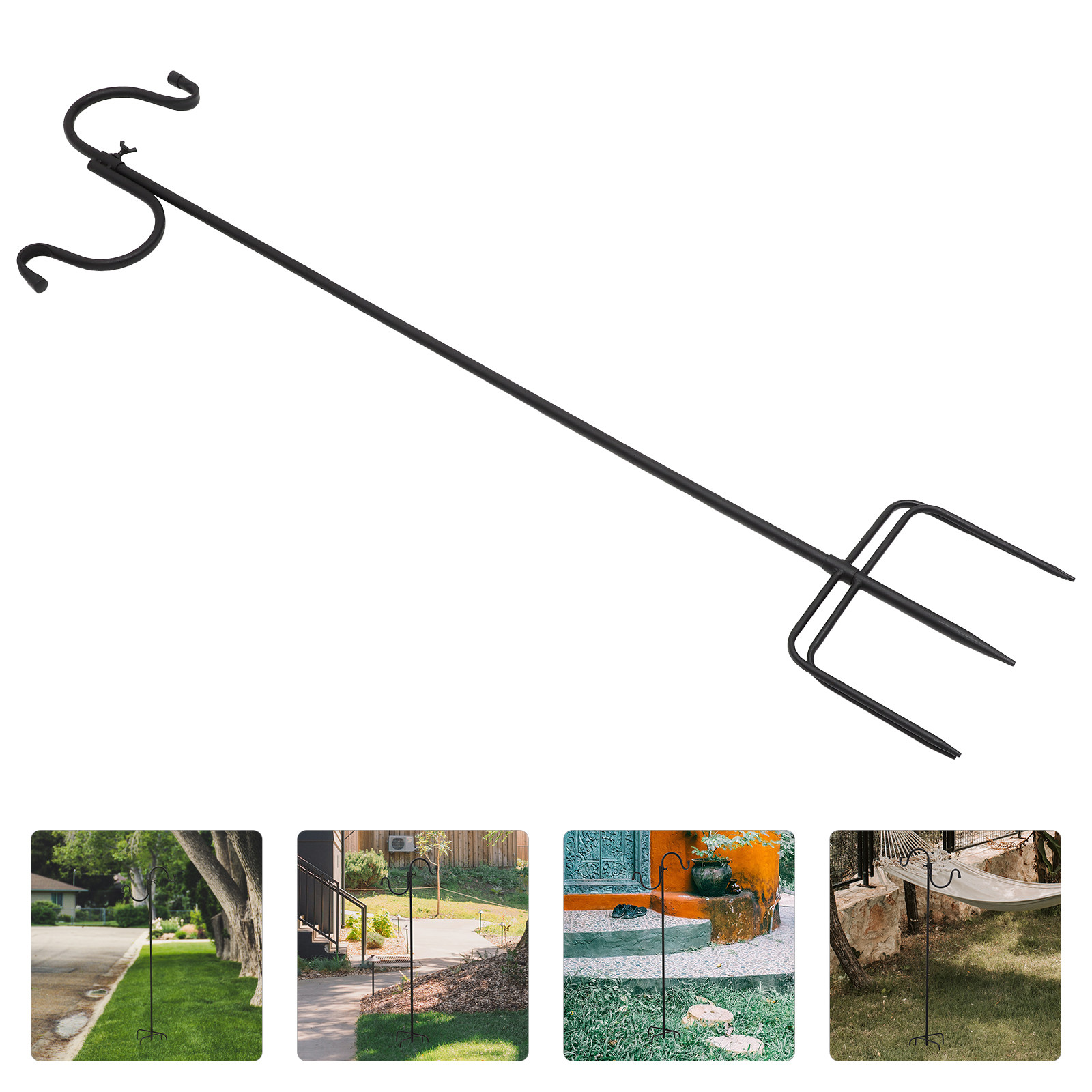 Solar Lantern Hanging - Outdoor Garden Shepherd Hook Multi-Function Heavy