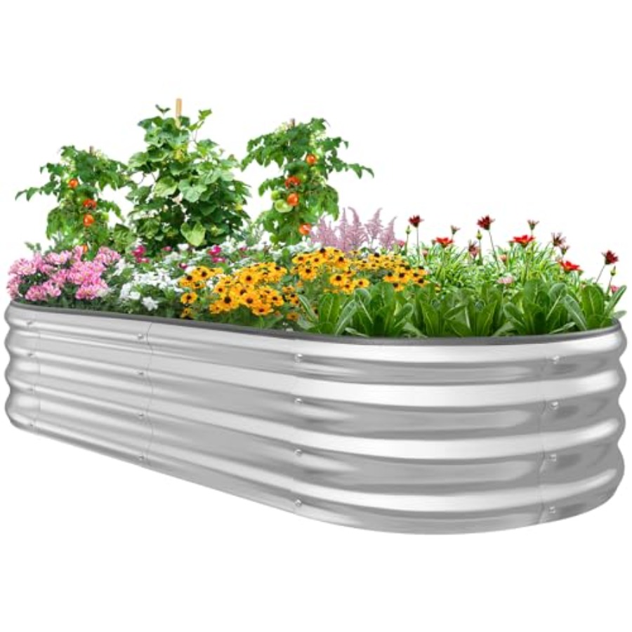 Outdoor Lighting Box - Raised Garden Bed Galvanized Planter Garden