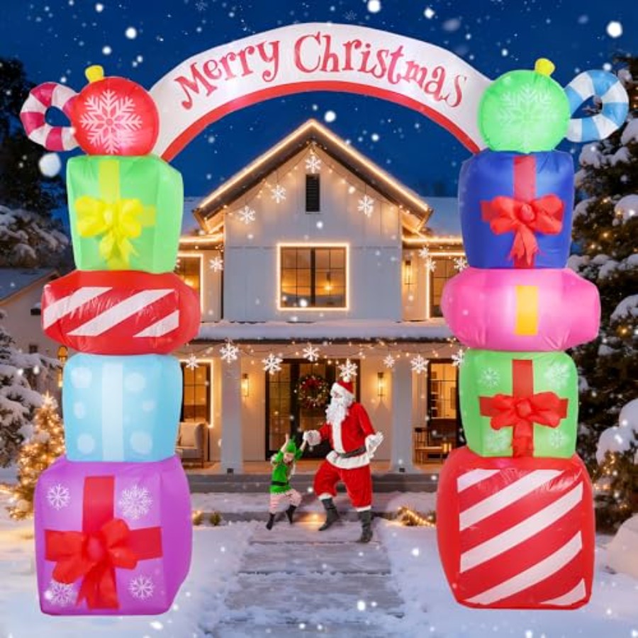 Outdoor Lighting Box - 9FT Christmas Inflatables Decorations, Outdoor Gift