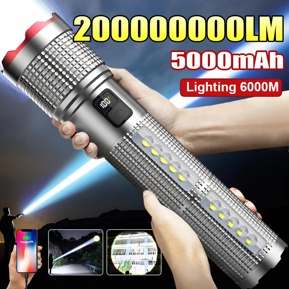 Outdoor Lighting Diy - 5000 MAH Powerful LED Flashlight Rechargeable