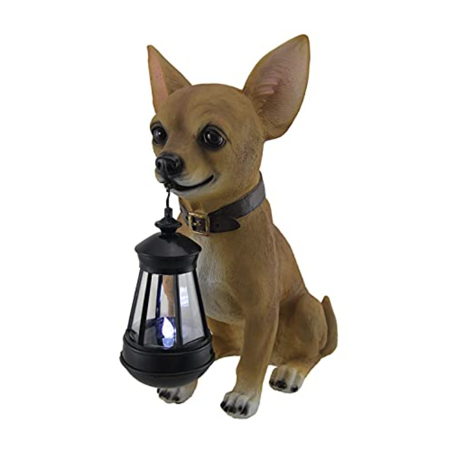 Outdoor Lighting Accent - Little Light Keeper: Chihuahua Statue with