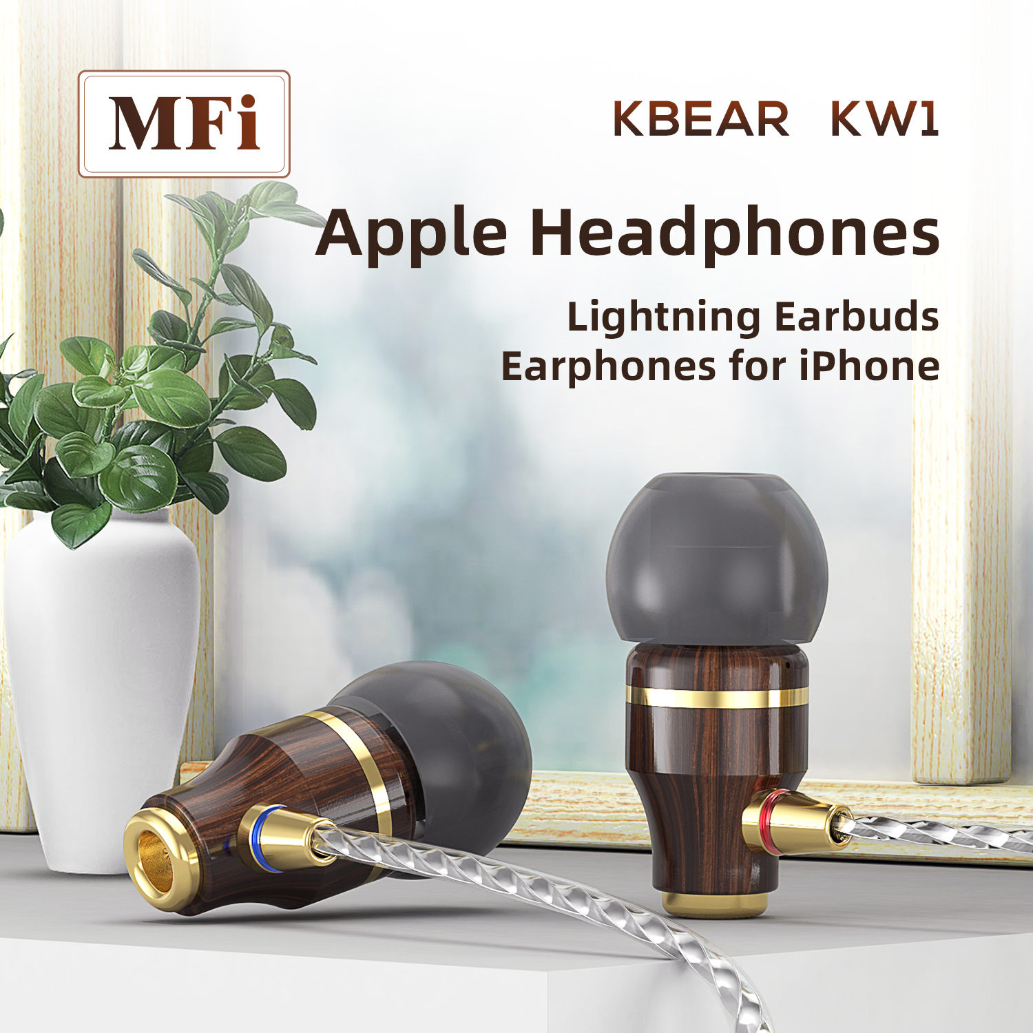 Outdoor Lighting Options - KBEAR KW1 Wooden Single DD In-Ear