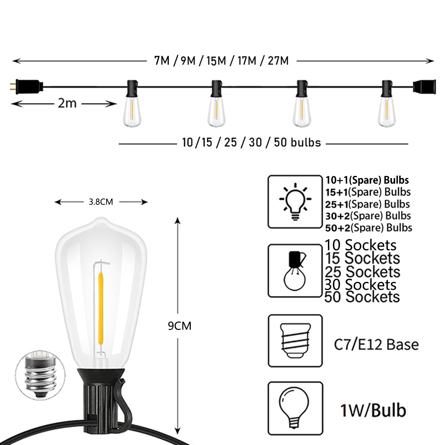 ST38 Festoon 220V LED Globe St - Outdoor Lighting Ideas For Party avis et prix