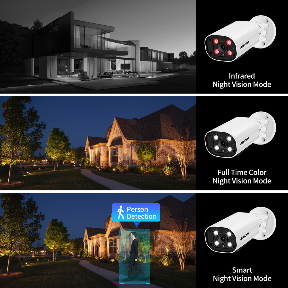 ASECAM 8MP POE IP Camera 4K 15 - Outdoor Lighting Mains Powered avis et prix