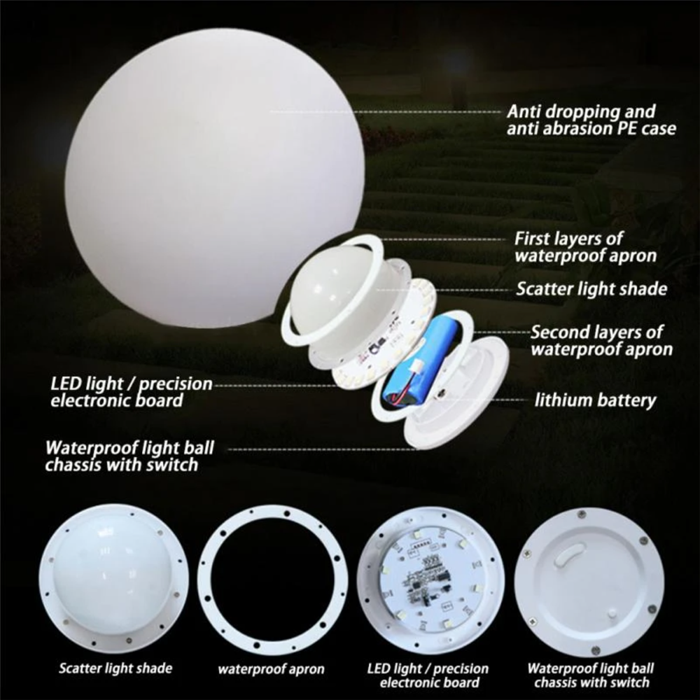 Rechargeable LED Glowing Ball  - Bollard Light Garden avis et prix