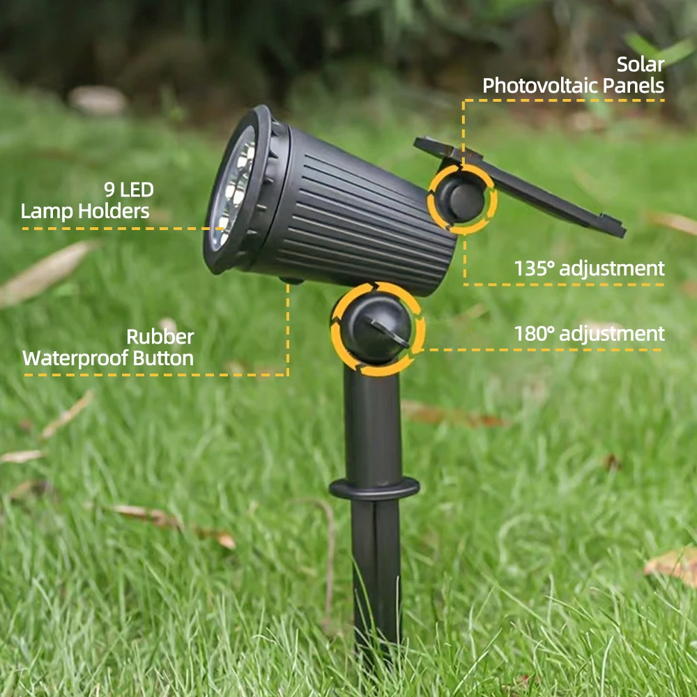 1/2PCS Solar Powered 9LED Lamp - Outdoor Lighting Lux avis et prix