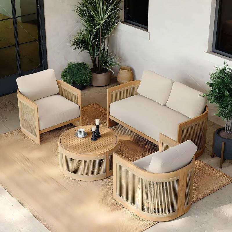 #Outdoor Teak Wood Sofa Set Li - Outdoor Lighting Accent avis et prix