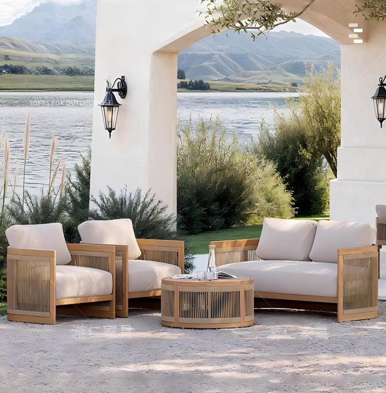 #Outdoor Teak Wood Sofa Set Li - Outdoor Lighting Accent avis et prix