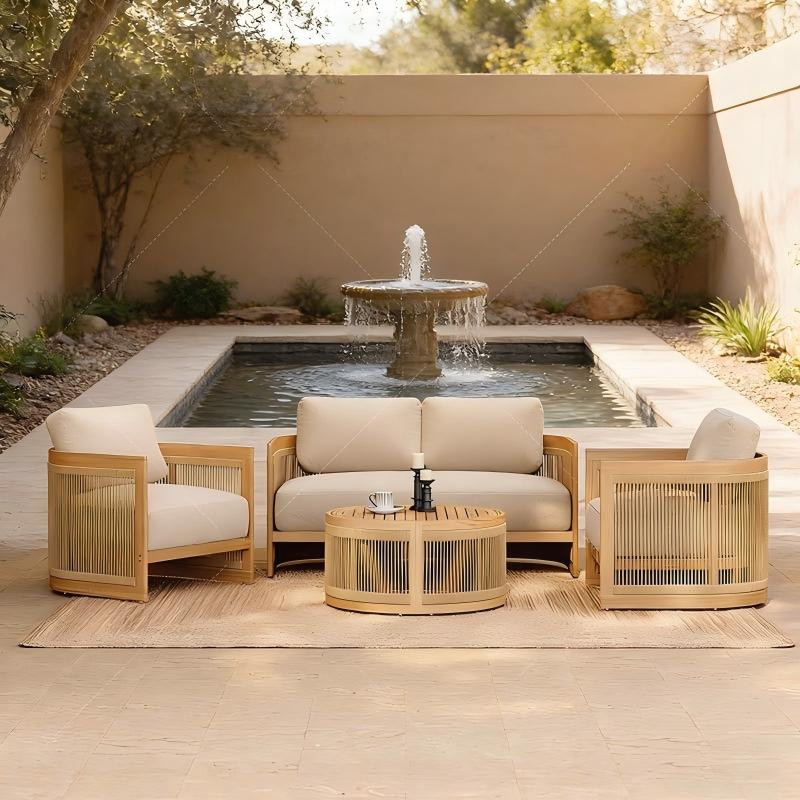 #Outdoor Teak Wood Sofa Set Li - Outdoor Lighting Accent avis et prix