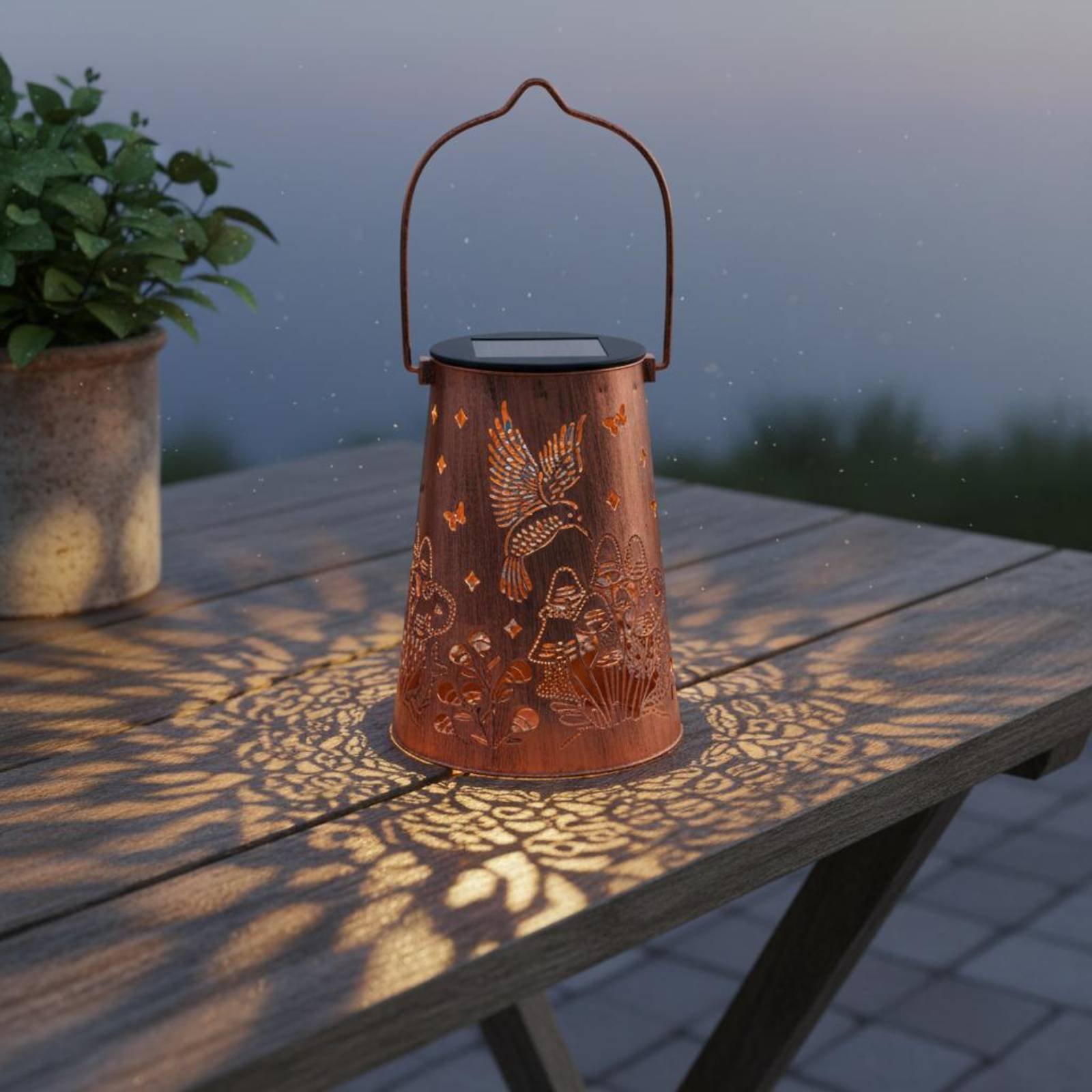 Floral Garden Lantern Pattern  - Solar Lantern Hanging avis et prix