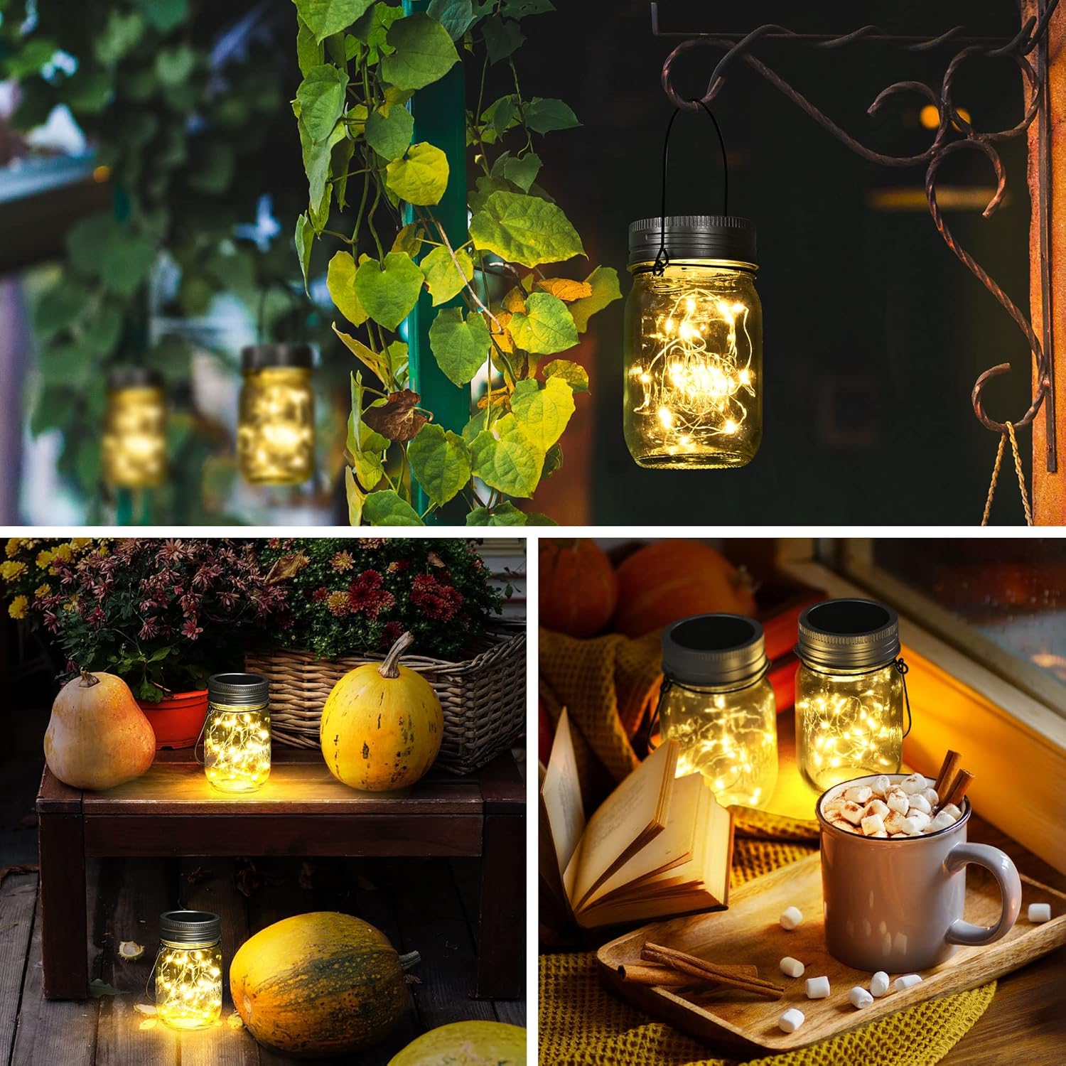 6pcs Outdoor Decorative Mason  - Solar Lantern Hanging avis et prix