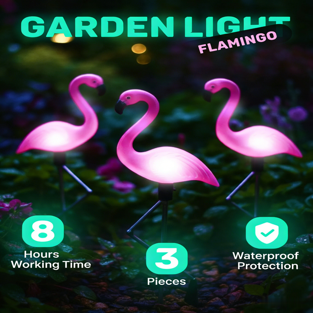 3Pcs Solar Powered Flamingo Gr - Bollard Light Garden avis et prix
