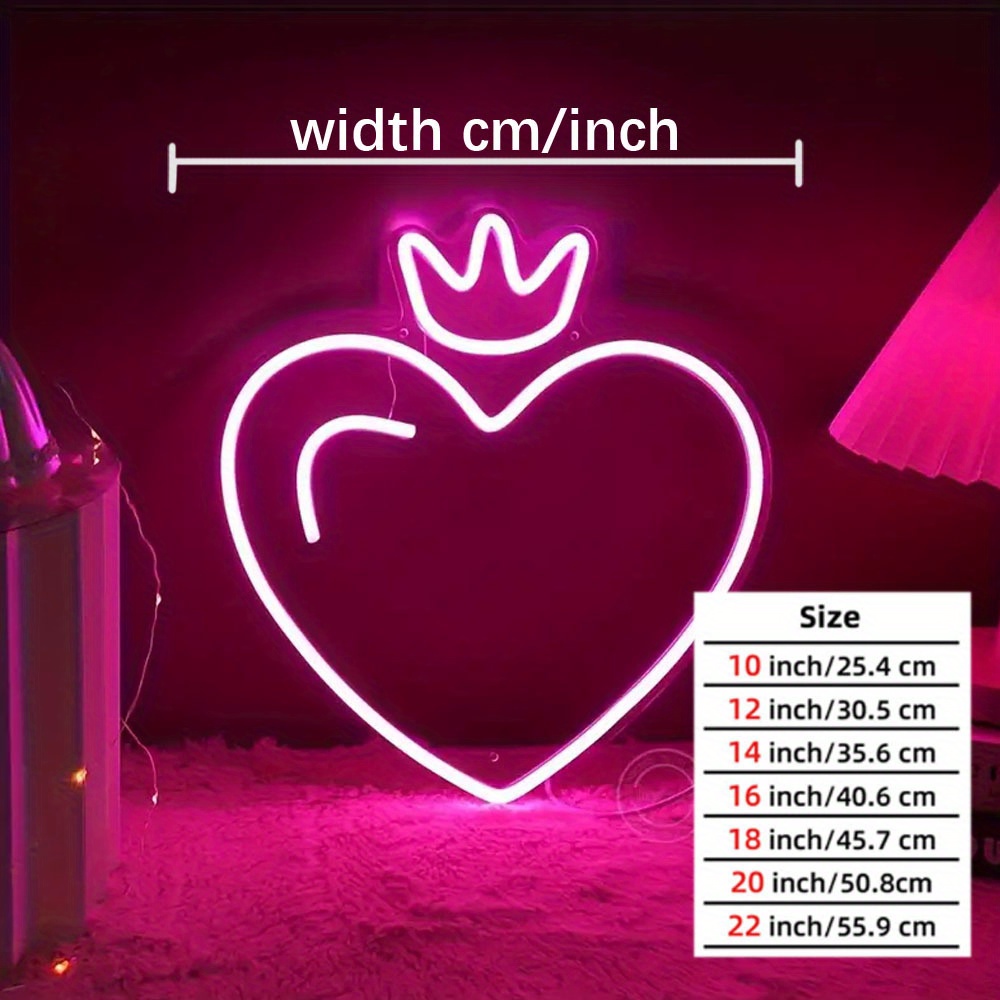 LED Heart Crown Neon Sign, Pin - Outdoor Lighting Options avis et prix