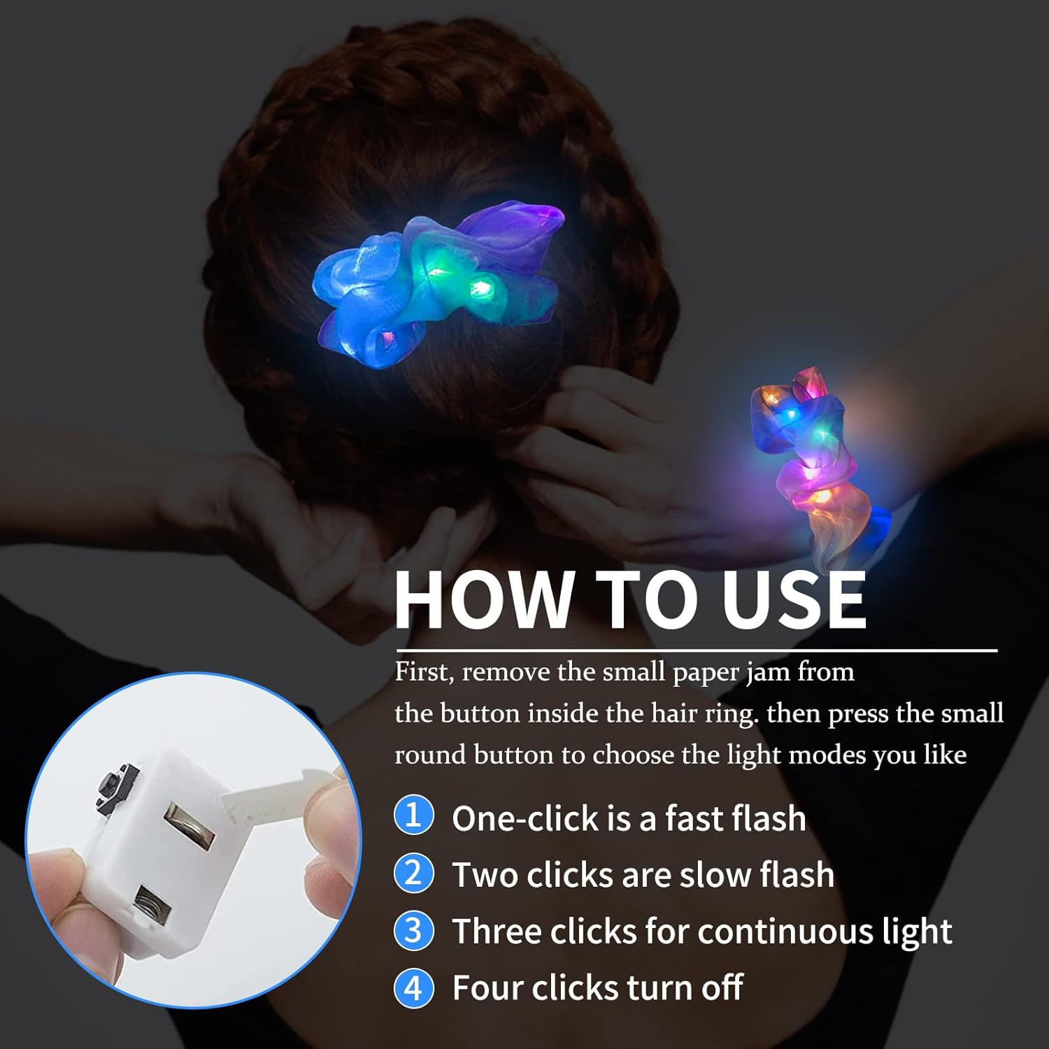 6pcs LED Scrunchies Hair Bands - Outdoor Lighting Ideas For Party avis et prix