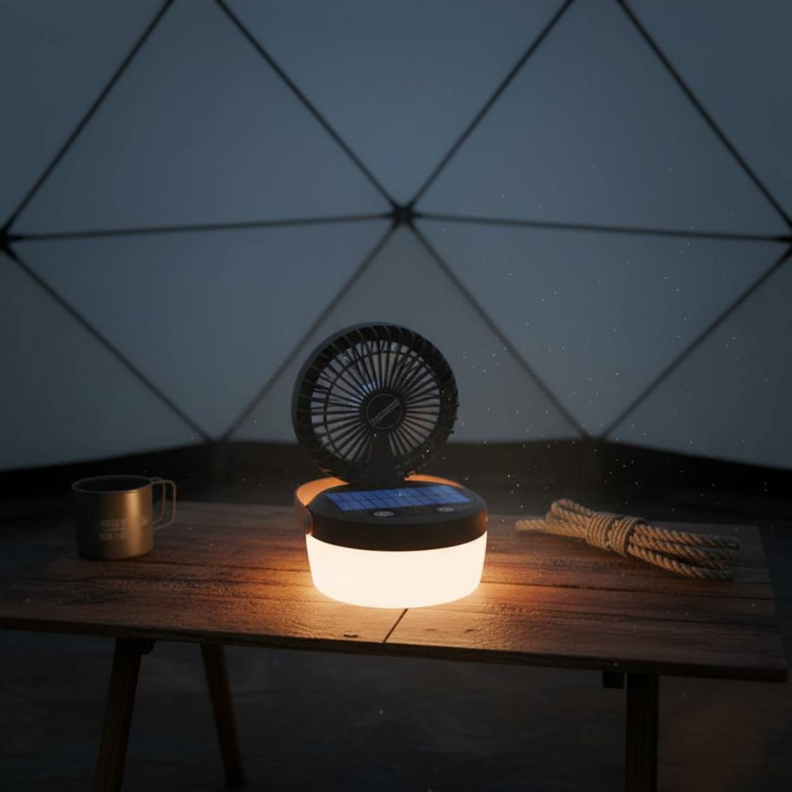 Solar Camping Fan Lantern Fold - Solar Lantern Hanging avis et prix