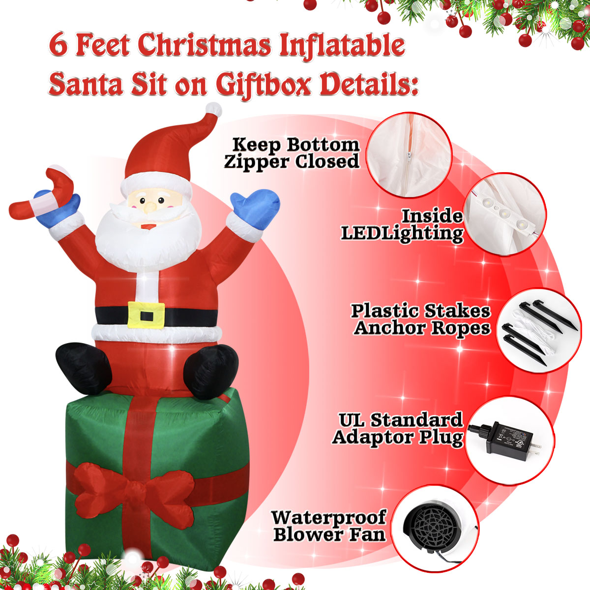 6 FT Christmas Inflatables San - Outdoor Lighting Box avis et prix
