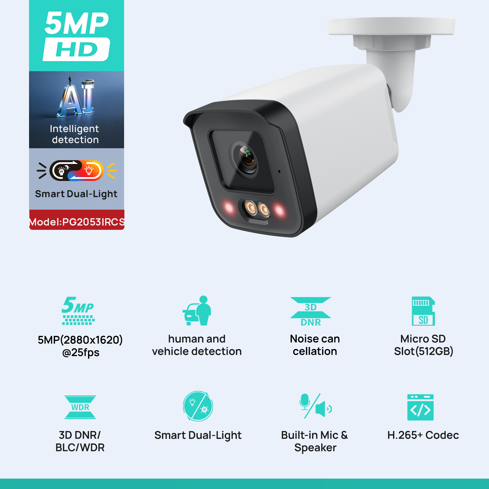 VIKYLIN IP Security Camera 5MP - Outdoor Lighting Mains Powered avis et prix