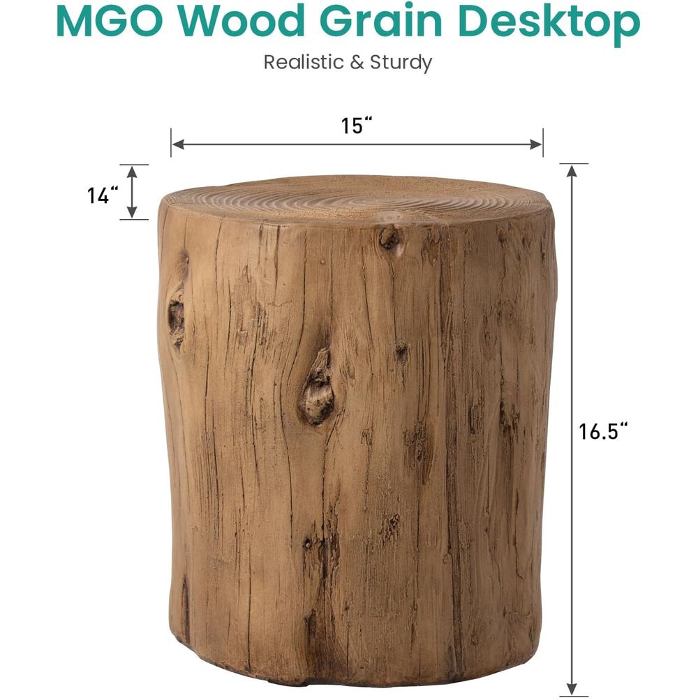 Wooden Stump-Inspired Side Tab - Outdoor Lighting Accent avis et prix
