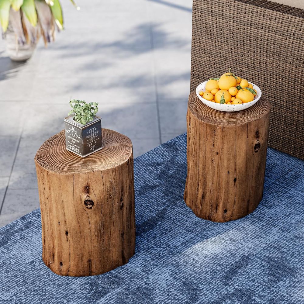 Wooden Stump-Inspired Side Tab - Outdoor Lighting Accent avis et prix