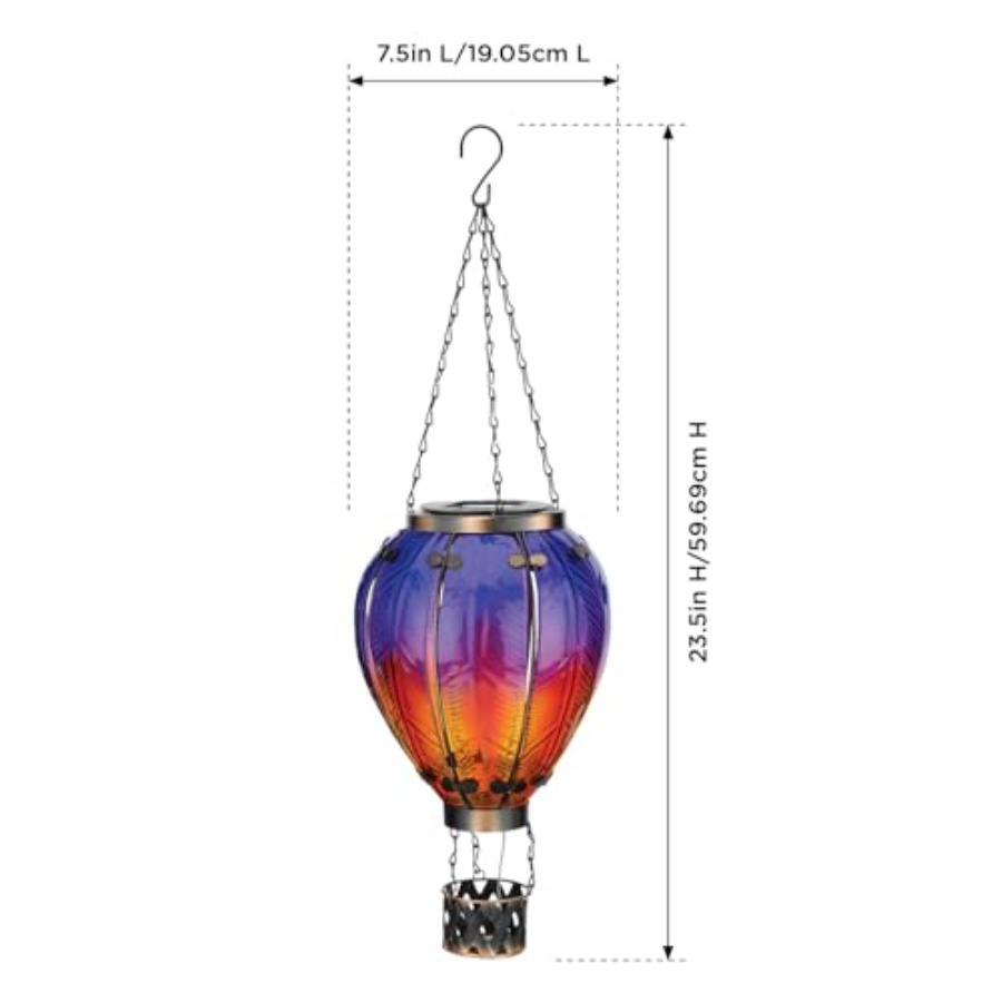23.5 Inch Hot Air Balloon Sola - Solar Lantern Hanging avis et prix