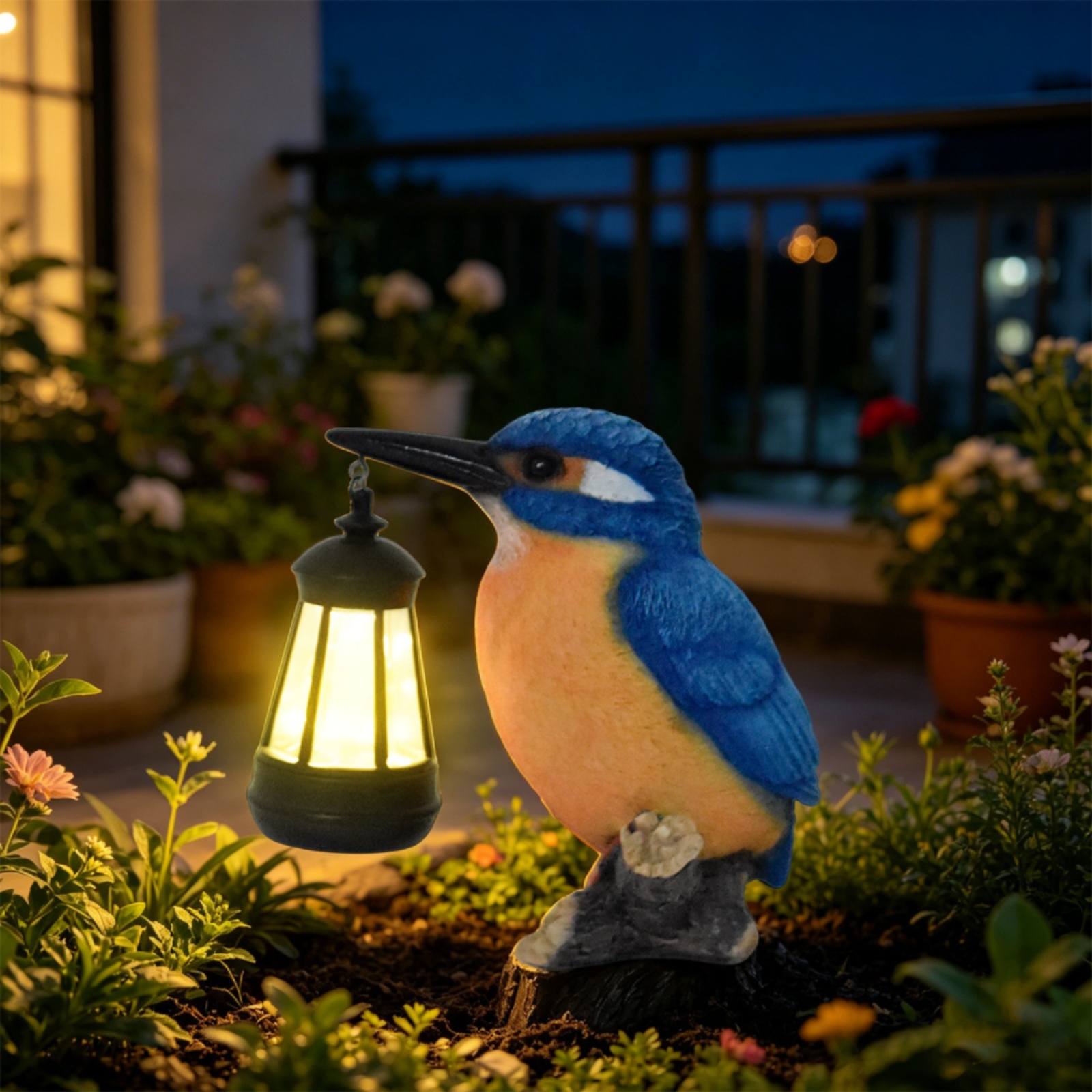 Solar Kingfisher Statue Resin  - Solar Lantern Hanging avis et prix