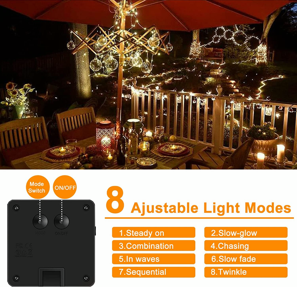 2 Pack Solar Fairy Lights 300L - Outdoor Lighting No Wiring avis et prix