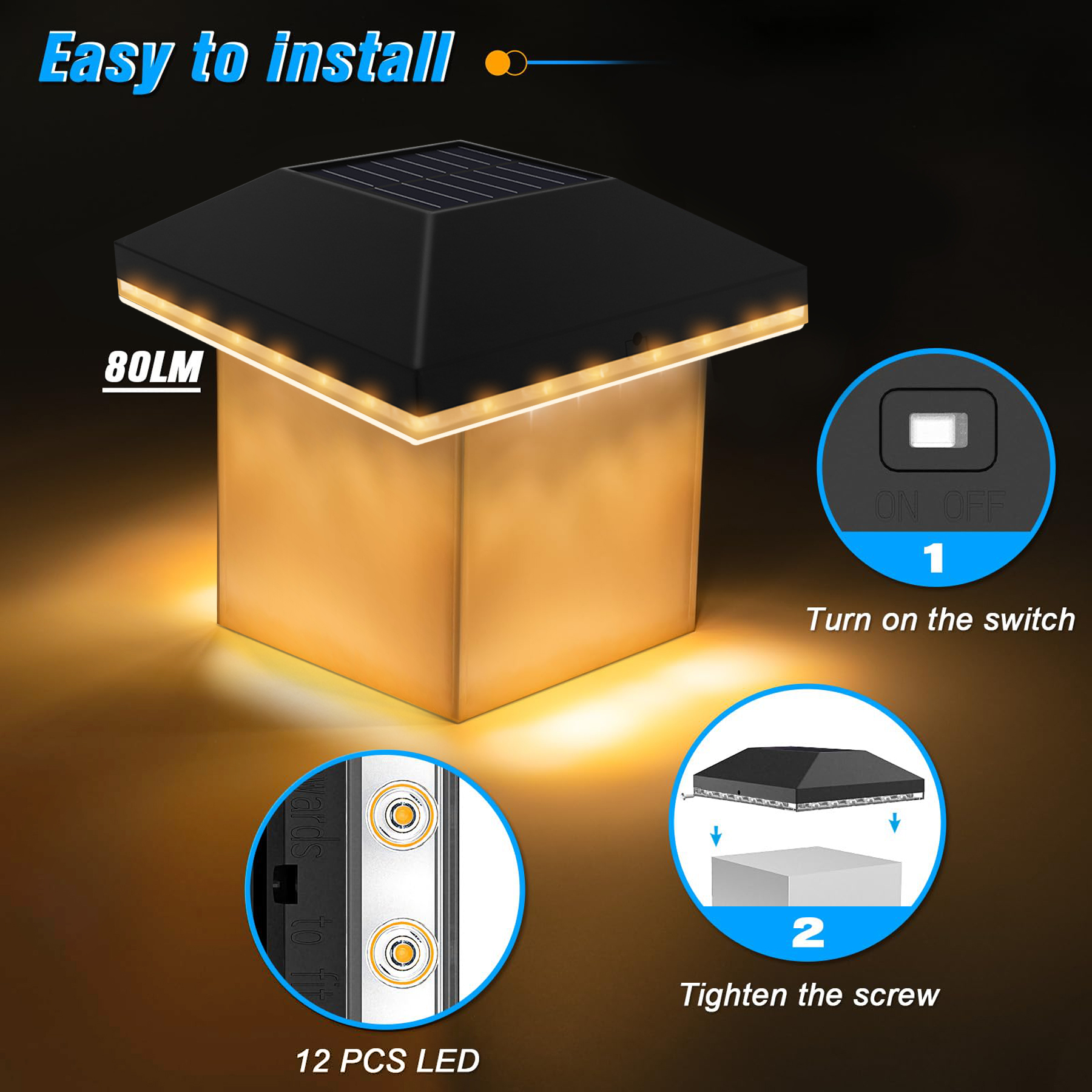 2Pack 24LEDSolar Post Cap Ligh - Post Cap Light avis et prix