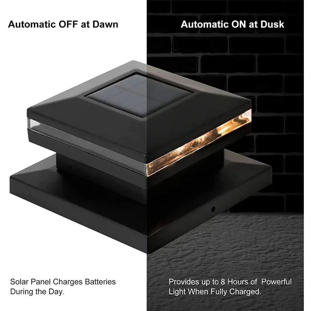 y 12 Pack Outdoor Solar Post L - Post Cap Light avis et prix