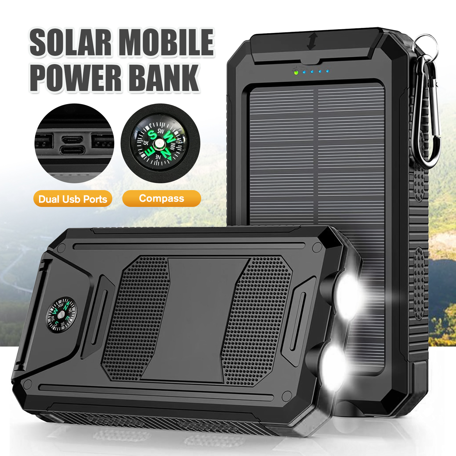 10000mAh Solar Power Bank Port - Outdoor Lighting Ideas For Party avis et prix
