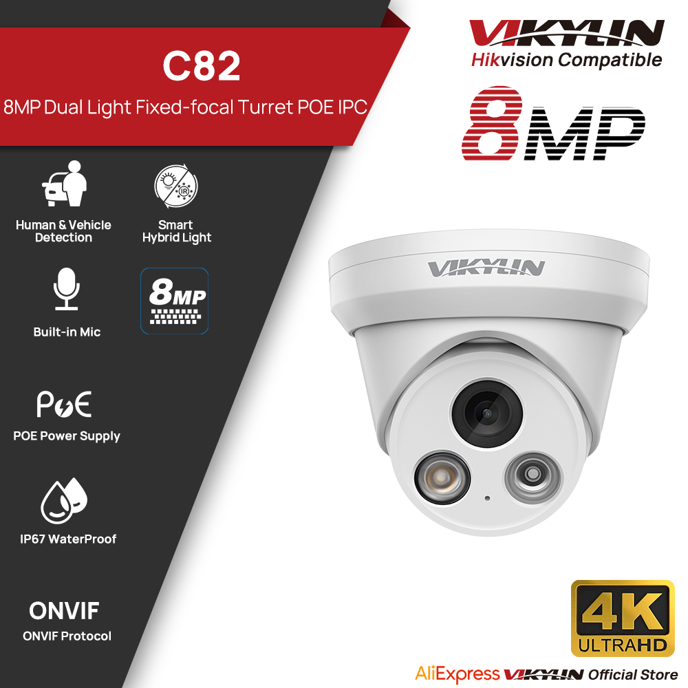 VIKYLIN 8MP 4K Dual Light IP C - Outdoor Lighting Mains Powered avis et prix